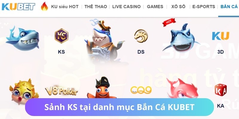 Sảnh KS Bắn Cá xuất hiện nổi bật trên trang chủ KUBET